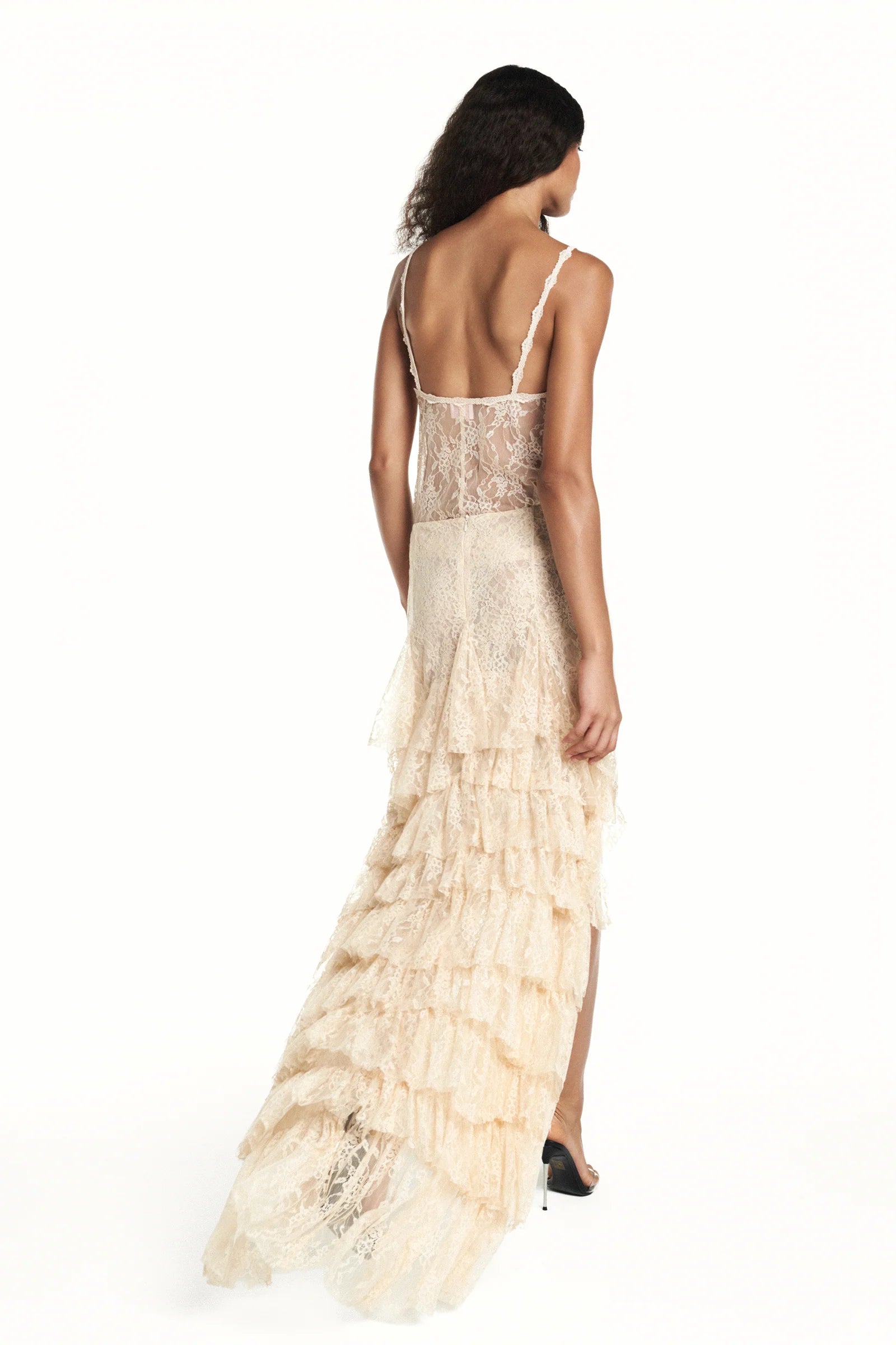 Falda Mullet Encaje Beige TIG
