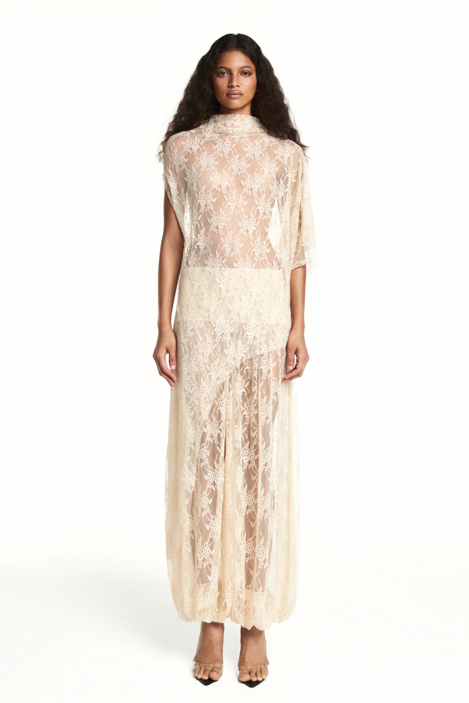 Blusa Kaftan Encaje Beige TIG