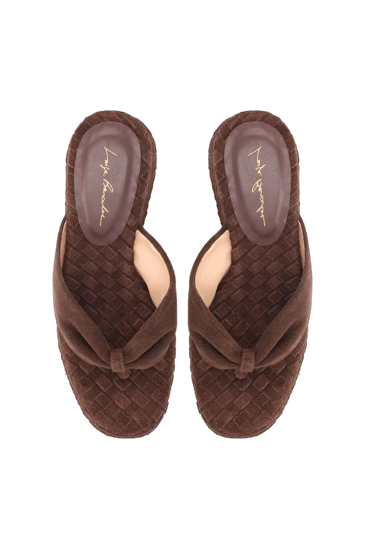 Sandalia Plataforma Alta Camuza Marron Luiza Barcelos - 116