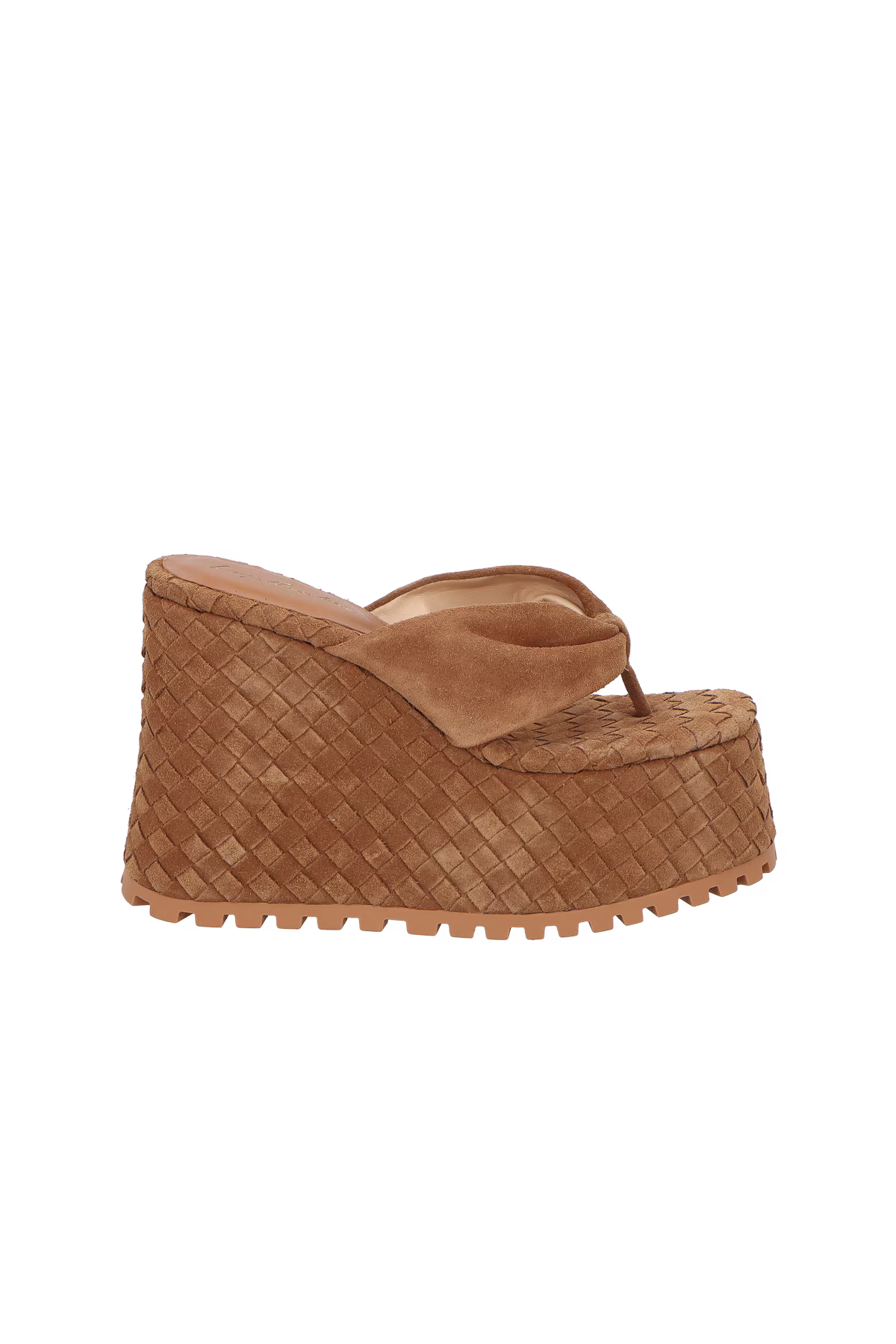 Sandalia Plataforma Alta Camuza Caramelo Luiza Barcelos - 117