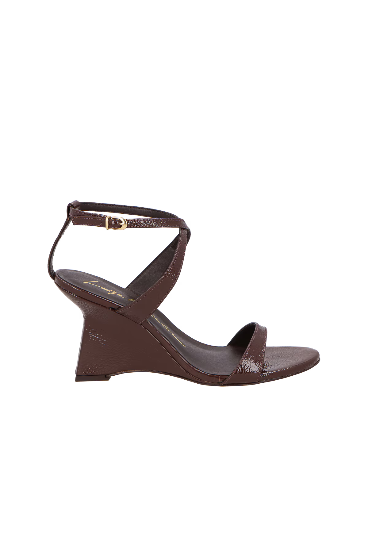 Sandalia Anabela Verniz Cafe Luiza Barcelos - 112