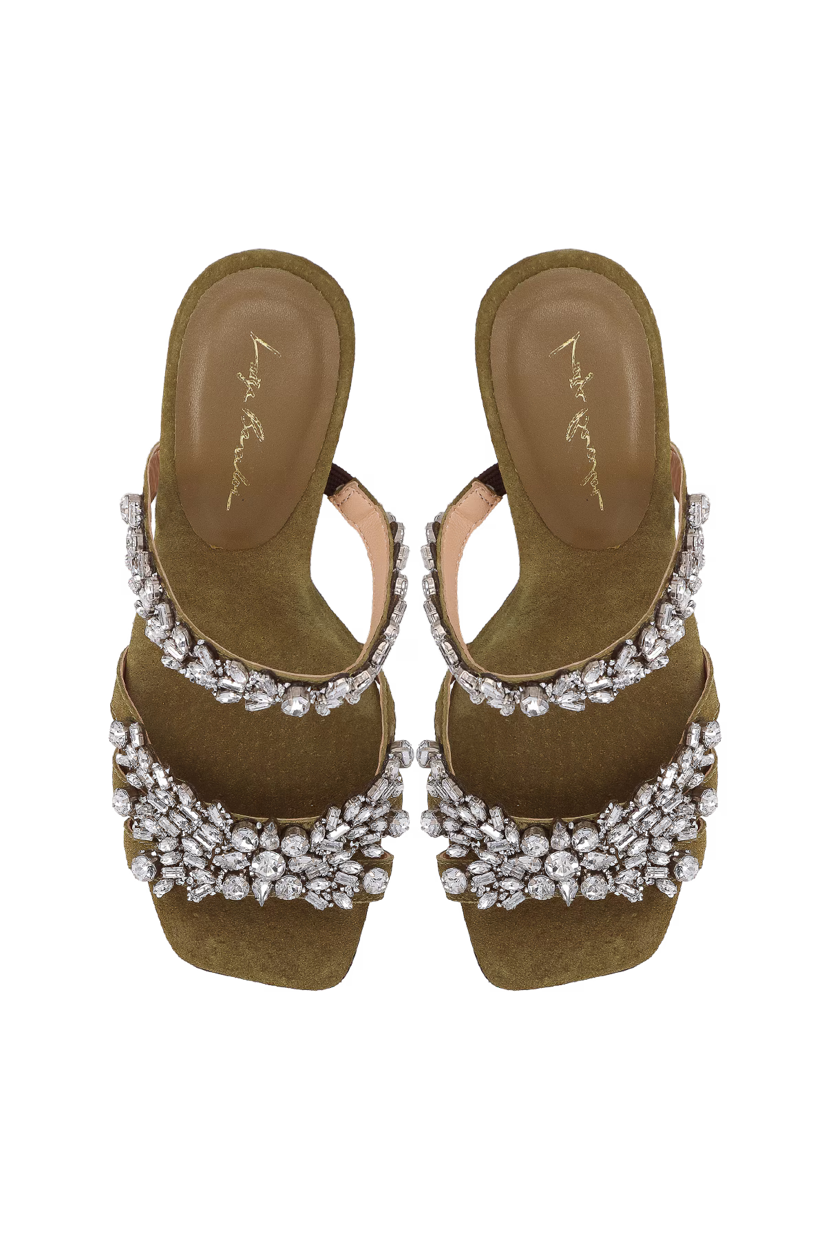 Sandalia Brillo Camuza Verde Luiza Barcelos - 122