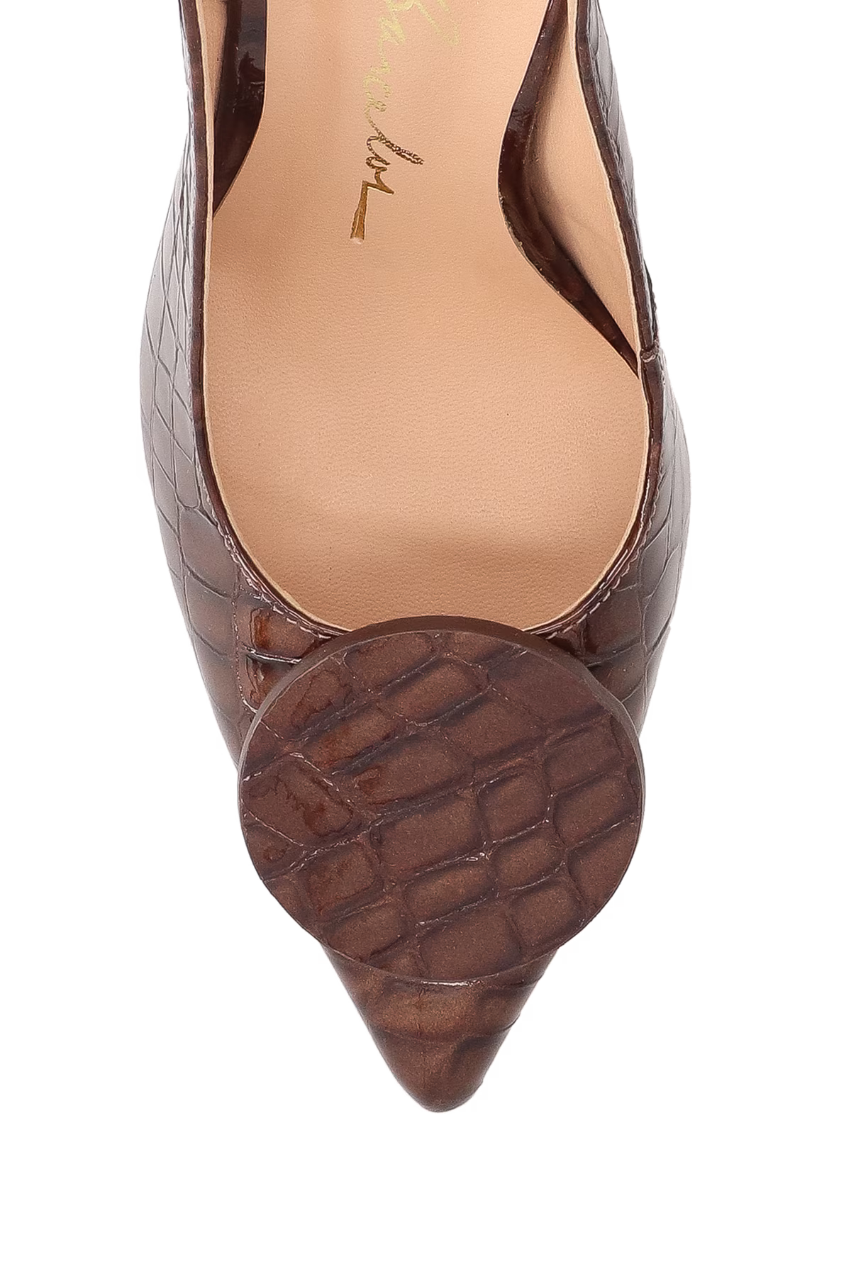 Scarpin Alto Croco Marron Luiza Barcelos - 140