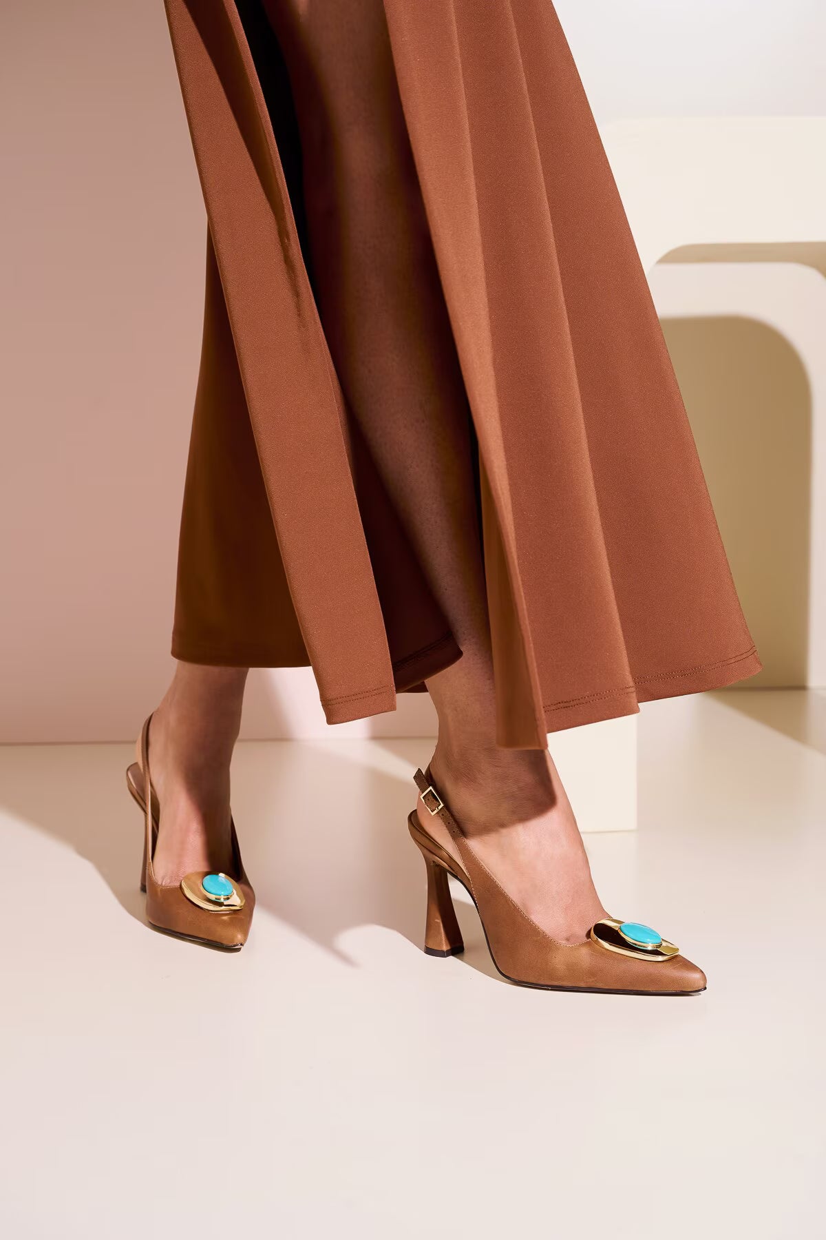 Scarpin Cuero Alto Caramelo Luiza Barcelos - 121