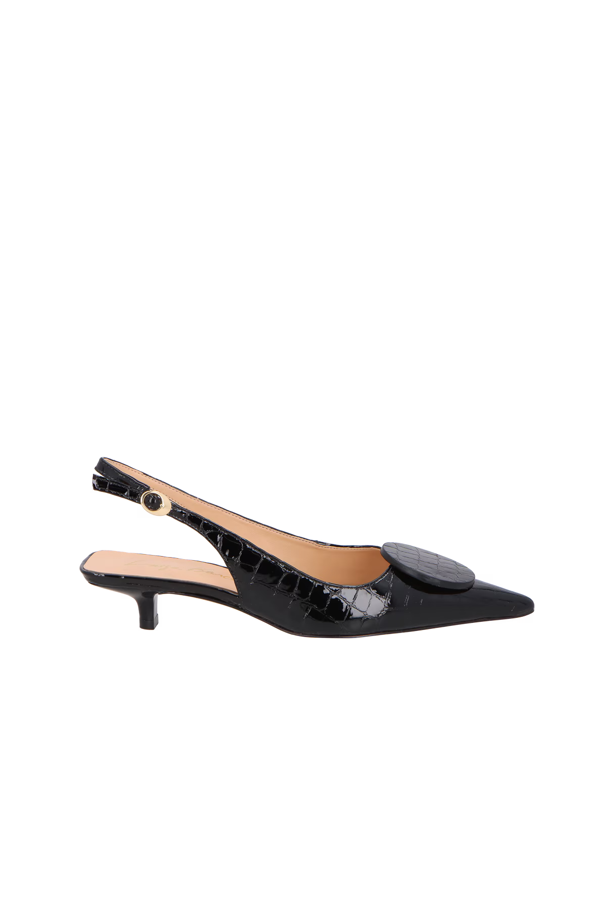 Scarpin Bajo Croco Negro Luiza Barcelos - 145