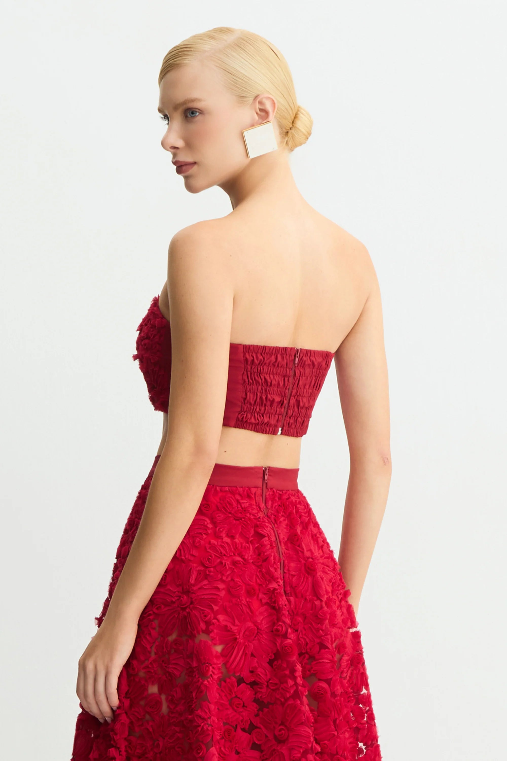 Top Strapless Bordado Rojo Zen - 51353